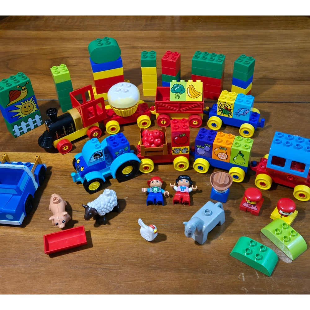 LEGO Duplo Mixed Lot Farm Train Tractor Figures Animals Building Blocks Set - Picture 5 of 5